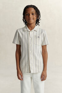 Teen Boys Striped Linen Blend Shirt