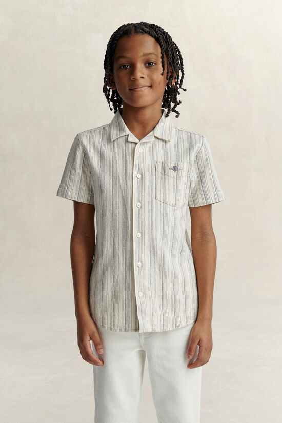Teen Boys Striped Linen Blend Shirt