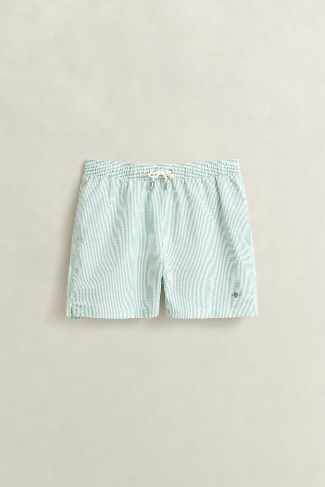 Striped Seersucker Swim Shorts