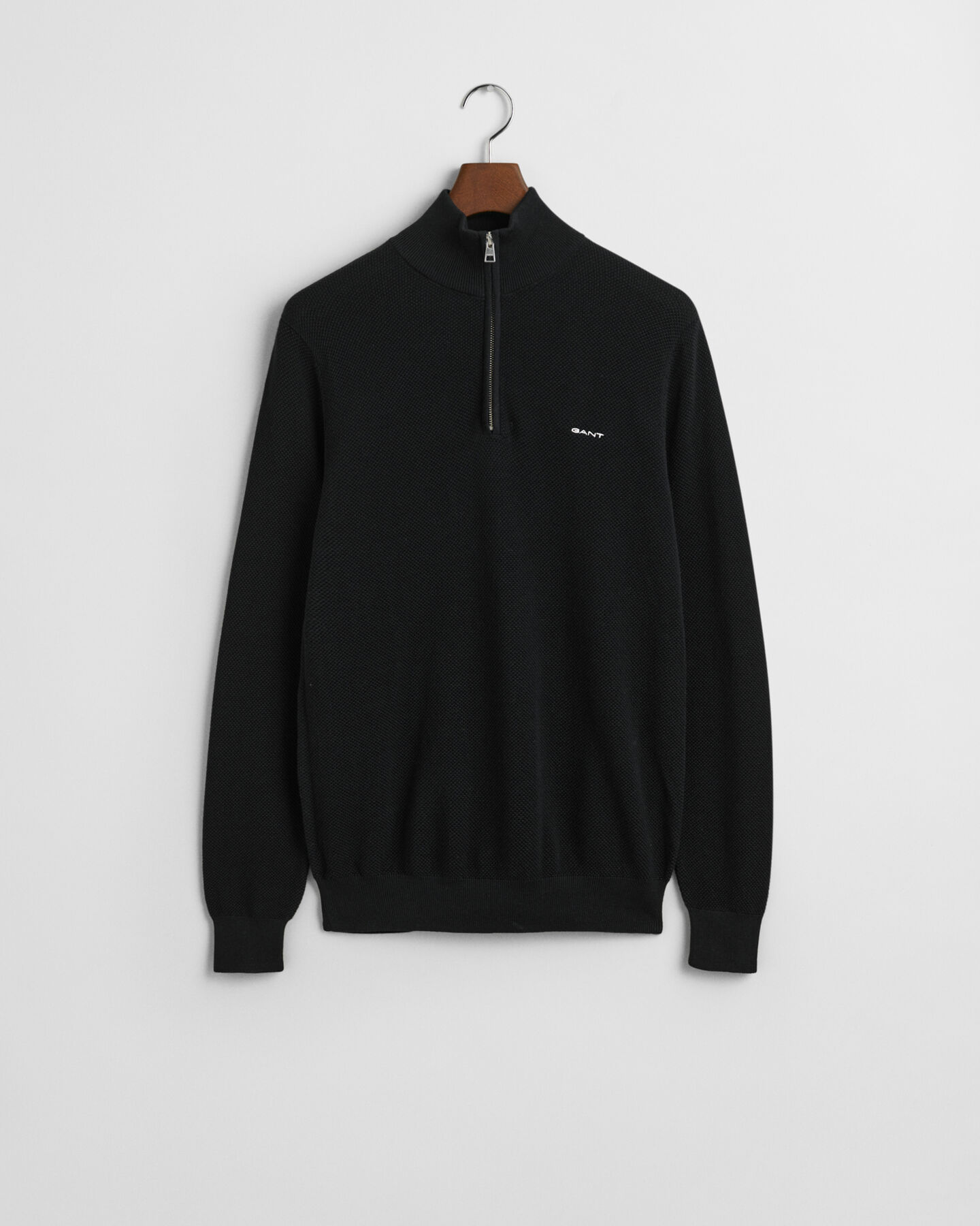 Cotton Piqué Half-Zip Sweater