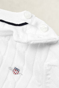 Girls Shield Cable Knit Sweater