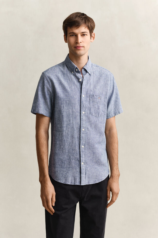 Linen Blend Short Sleeve Shirt