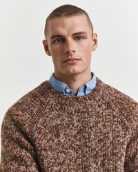 Mélange Wool Crew Neck Sweater