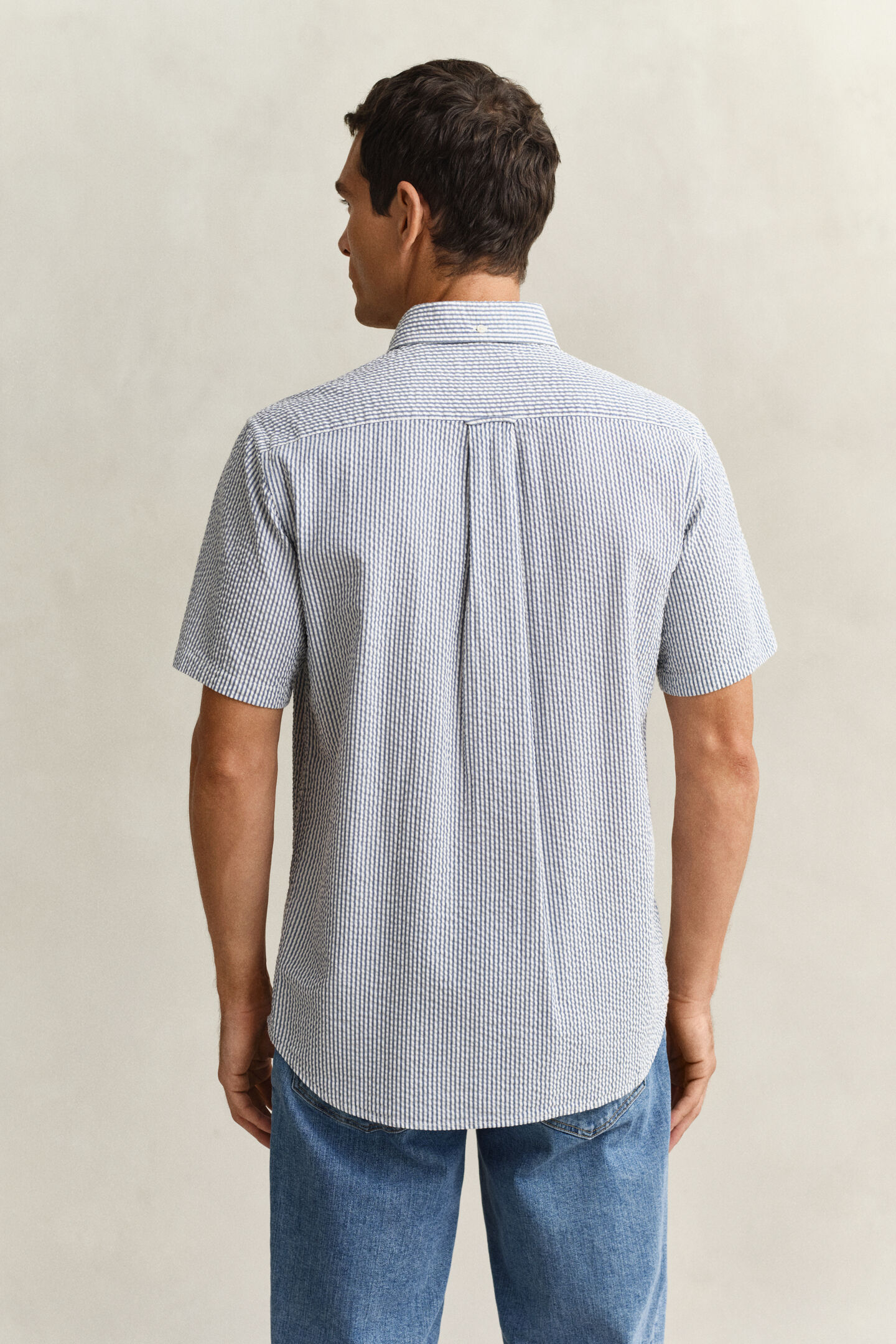 Striped Seersucker Short Sleeve Shirt