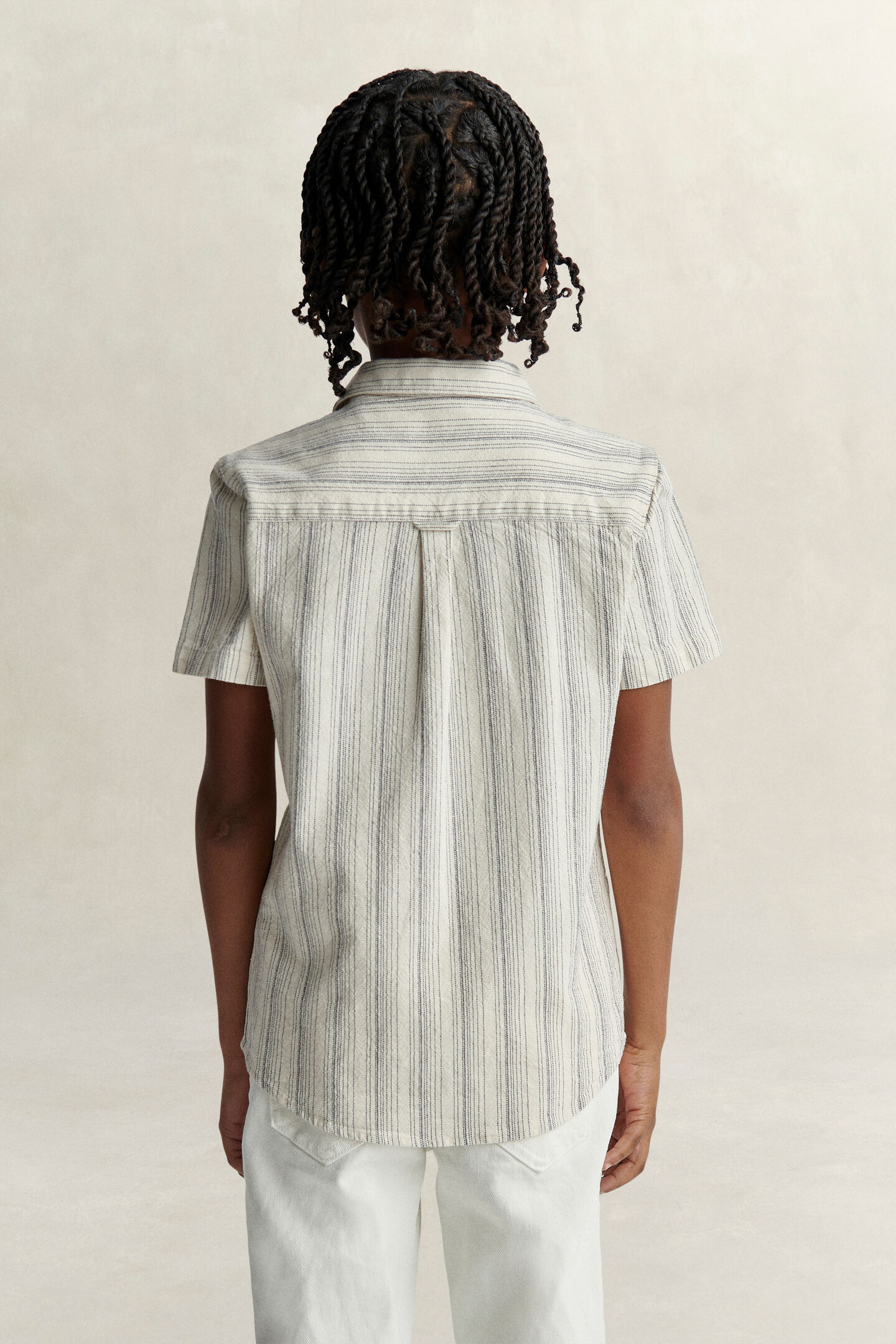 Teen Boys Striped Linen Blend Shirt