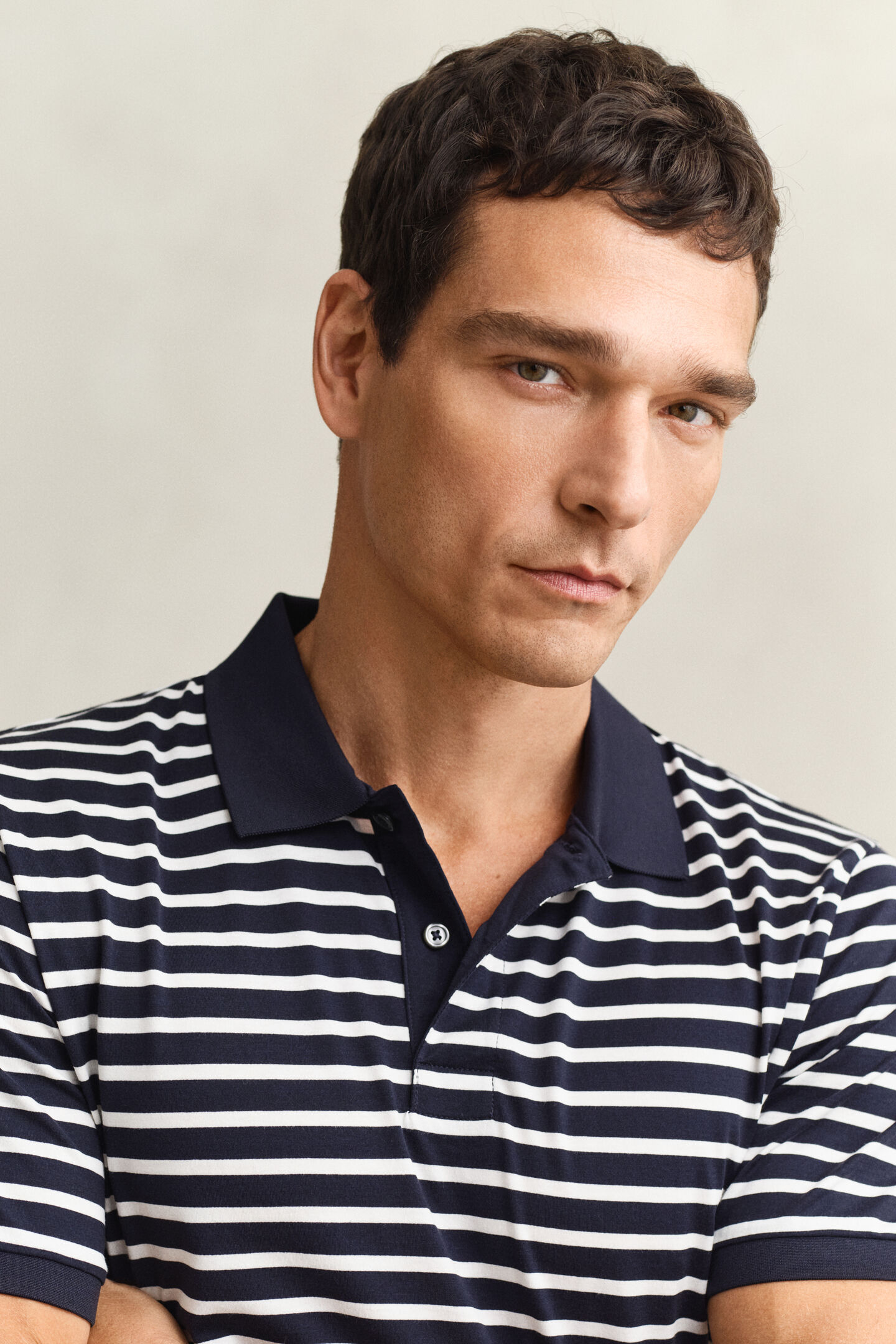 Striped Pima Cotton Polo Shirt