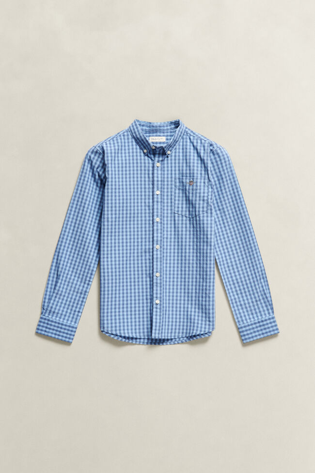 Teen Boys Gingham Poplin Shirt