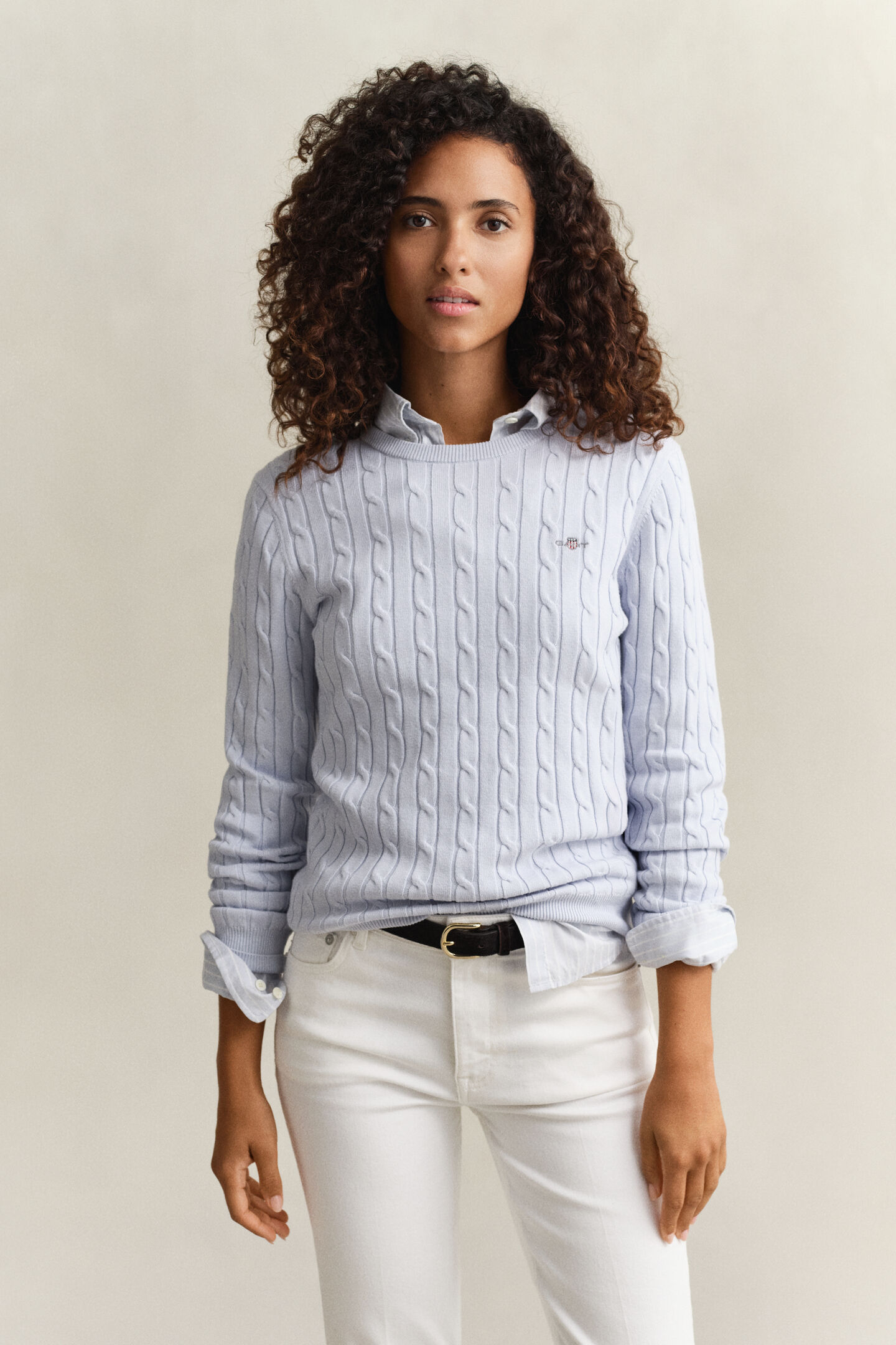 Cable Knit Crew Neck Sweater