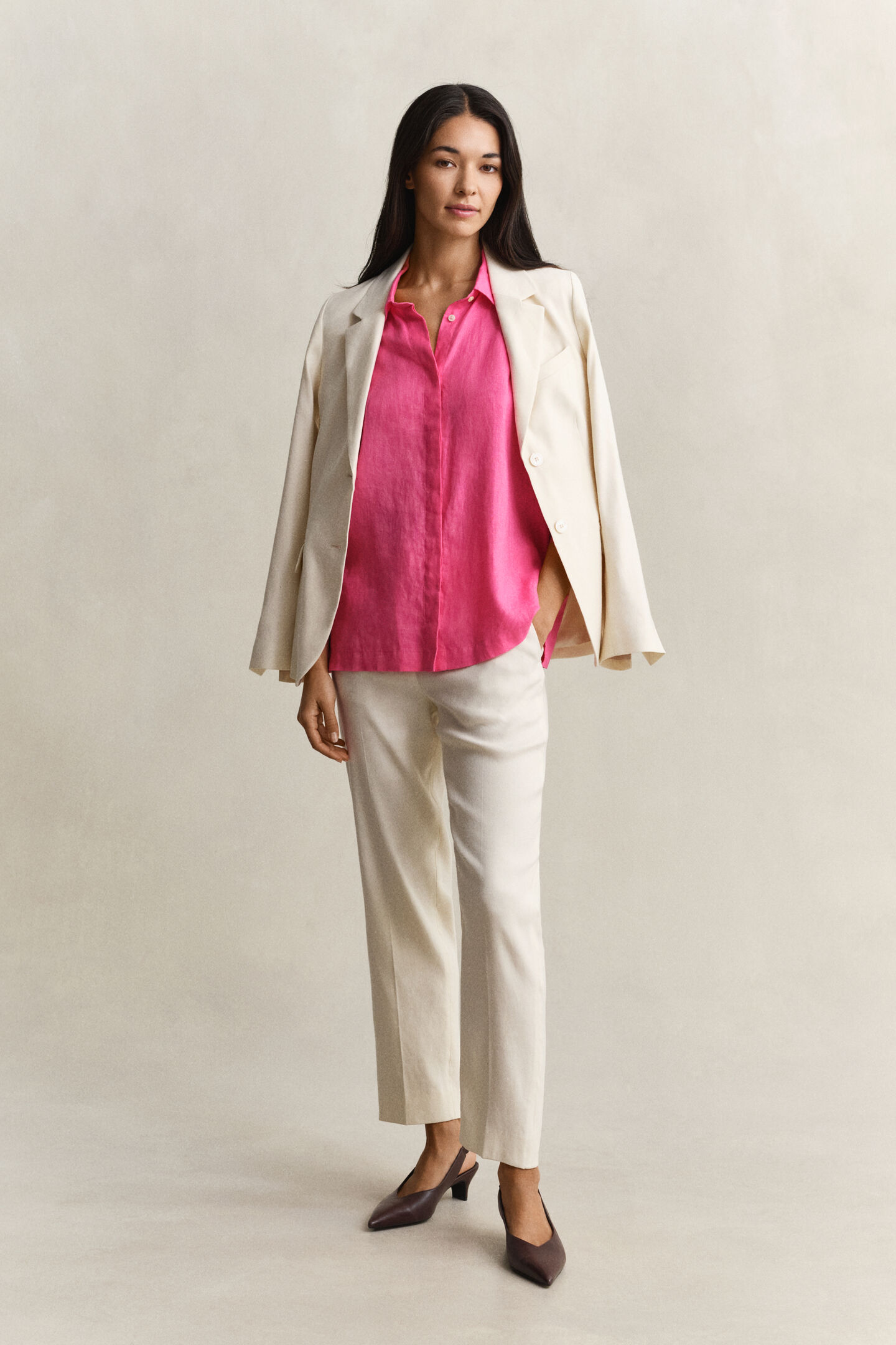 Linen Cap Sleeve Shirt