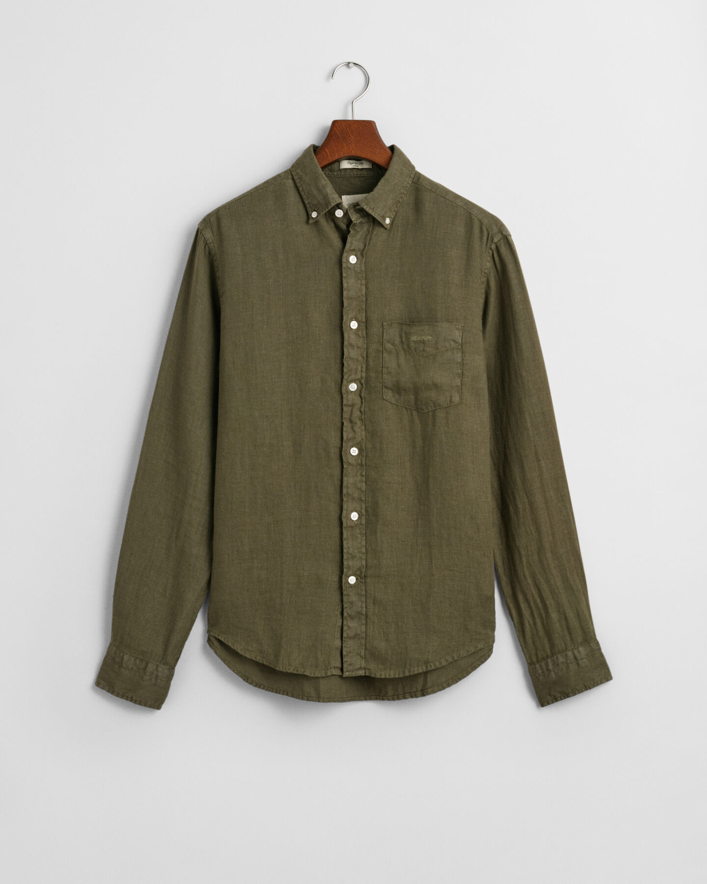 Regular Fit Garment-Dyed Linen Shirt