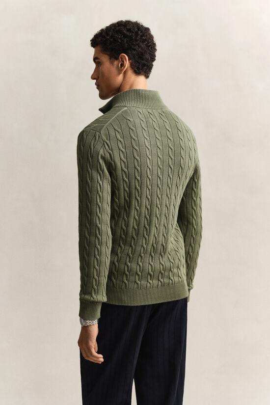 Cotton Cable Knit Half-Zip Sweater