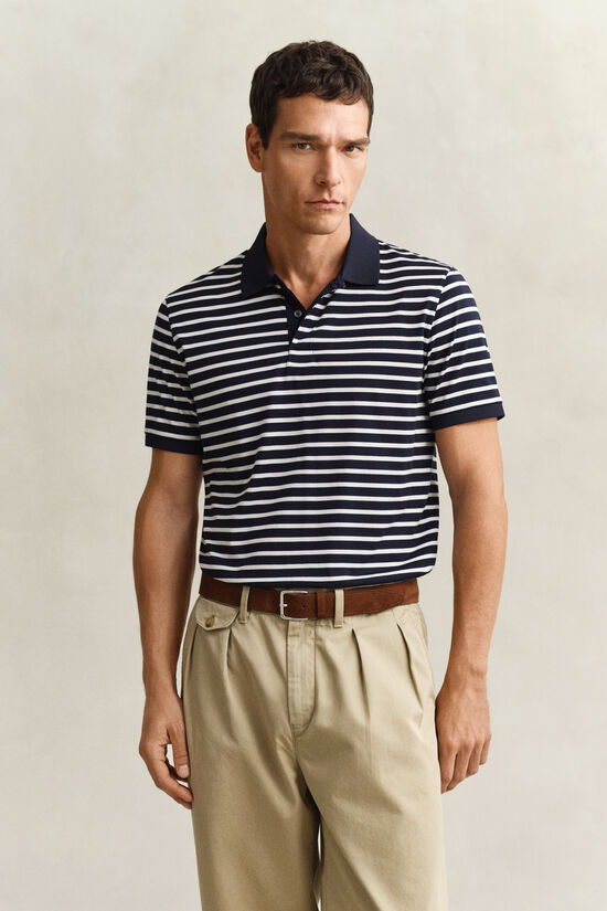 Striped Pima Cotton Polo Shirt