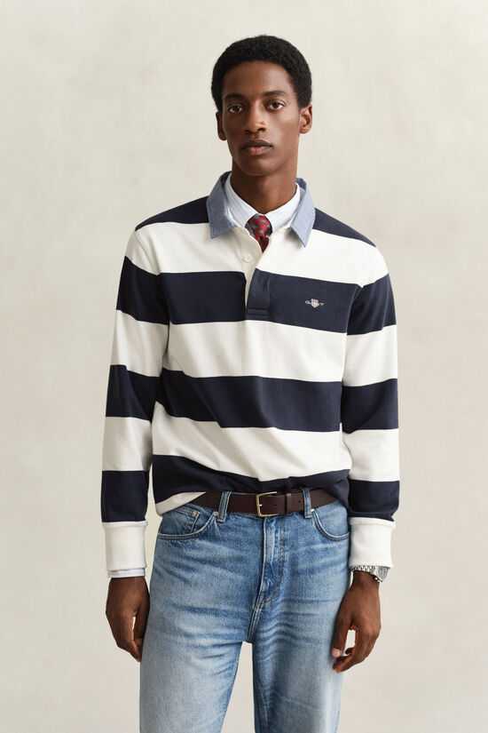 Chambray Collar Striped Heavy Rugger
