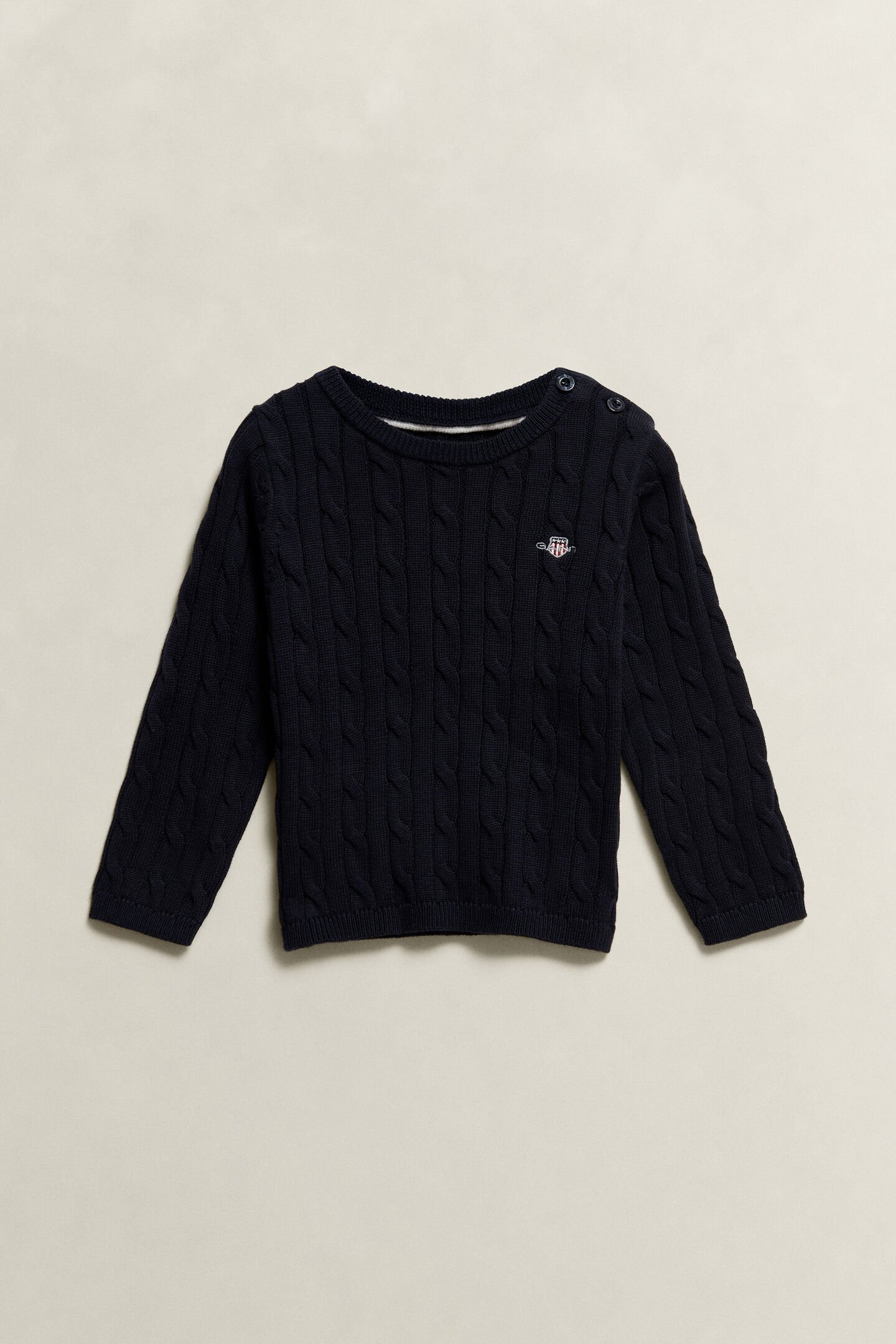 Girls Shield Cable Knit Sweater
